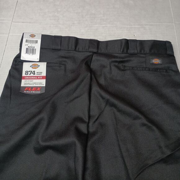 Dickies 874 Work Pants Men's 42x32 Black Original Fit Flex Resists Wrinkles - Picture 7 of 7